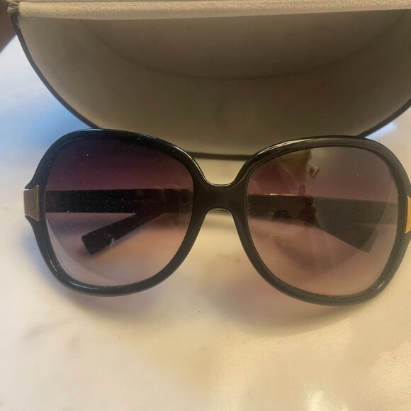 OLIVER PEOPLES LEYLA BK/G OVERSIZED SUNGLASSES BLACK / VIOLET GRADIENT - Picture 1 of 5